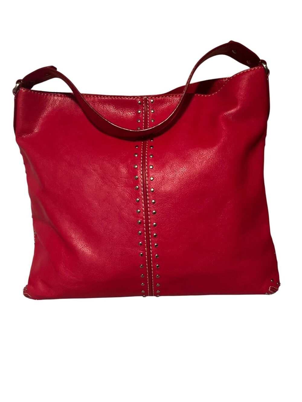 MK5. Michael Kors red leather studded shoulder bag